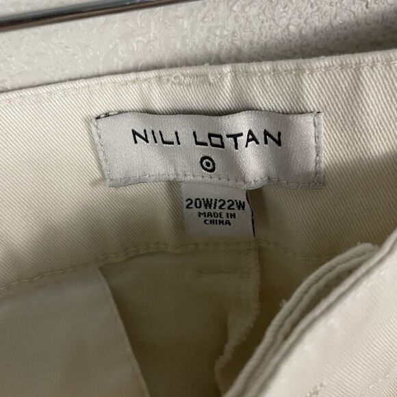 Nili Lotan x Target Womens 20W/22W Off-White Ivory Wide Leg Utility Pocket Pant - Picture 3 of 6